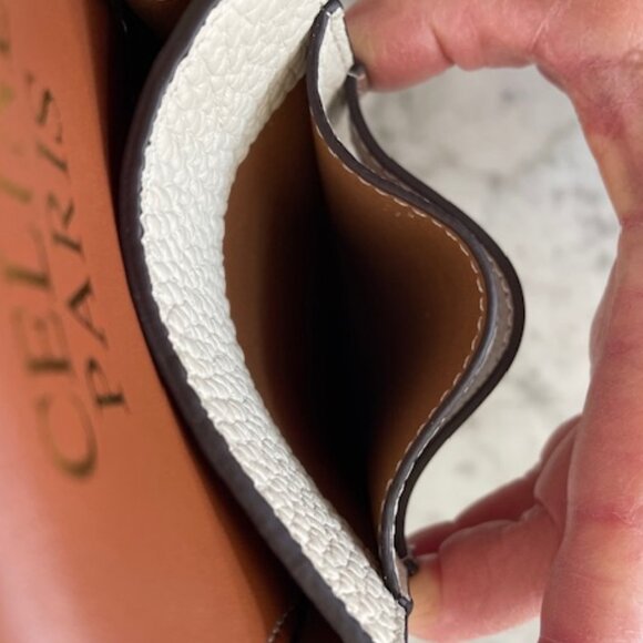 CELINE Phone Pouch with Flap Triomphe Canvas and Lambskin - Picture 13 of 16